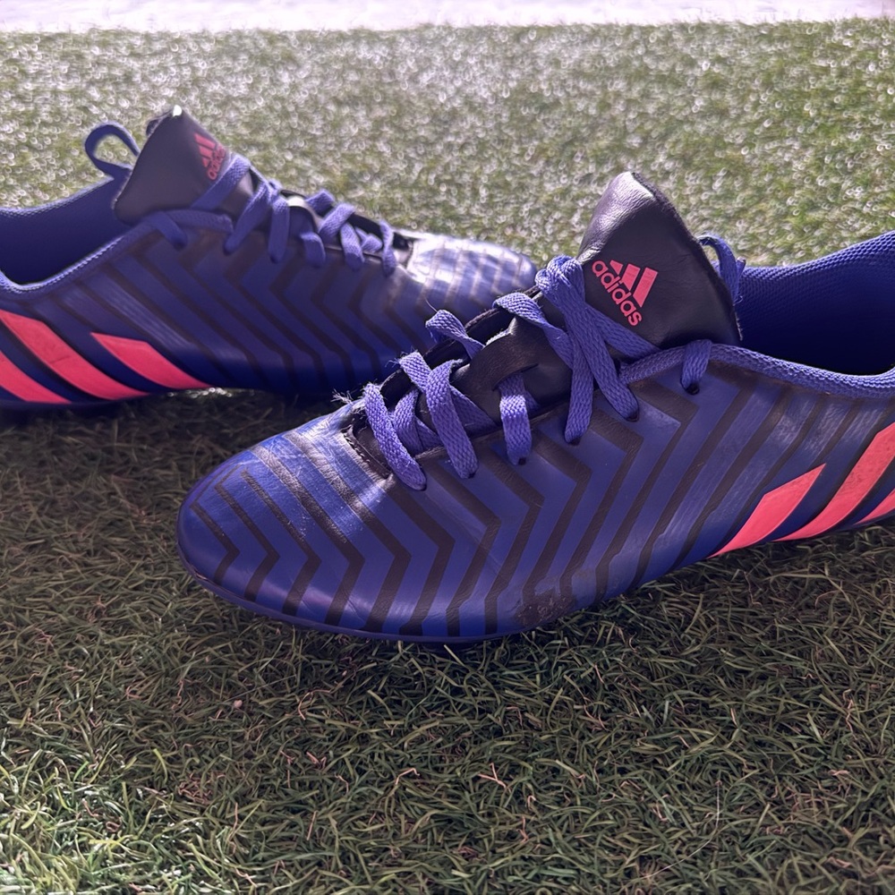 Adidas Black and Pink Striped Cleats